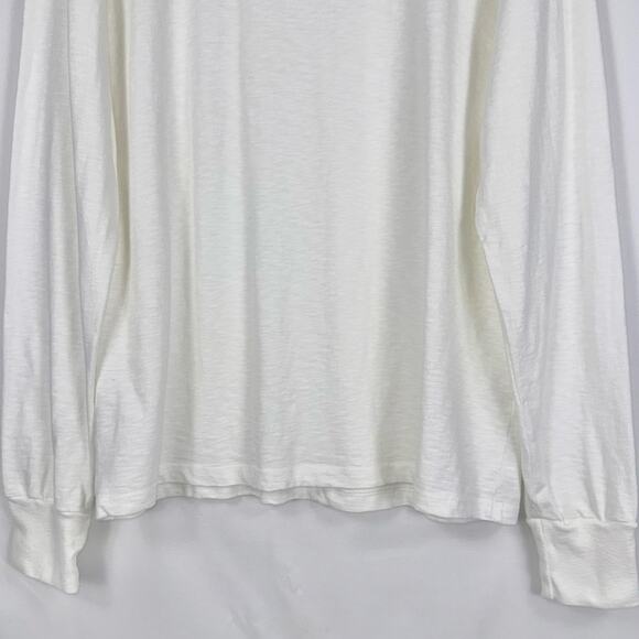 American Giant Men's Premium Slub Long Sleeve Crew Tee Large White - Picture 5 of 14